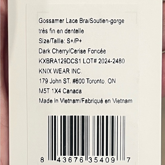 Knix Women's Gossamer Lace Bra in Dark Cherry size S+ NWT - Picture 8 of 12